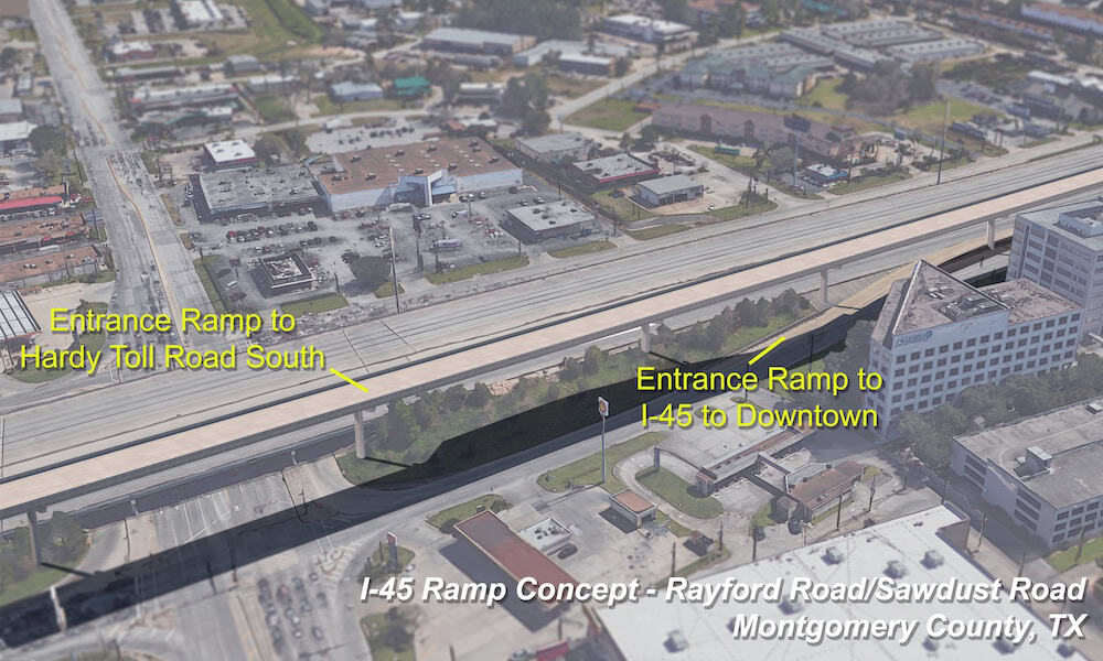 I45 Ramp Concept View Hello Woodlands