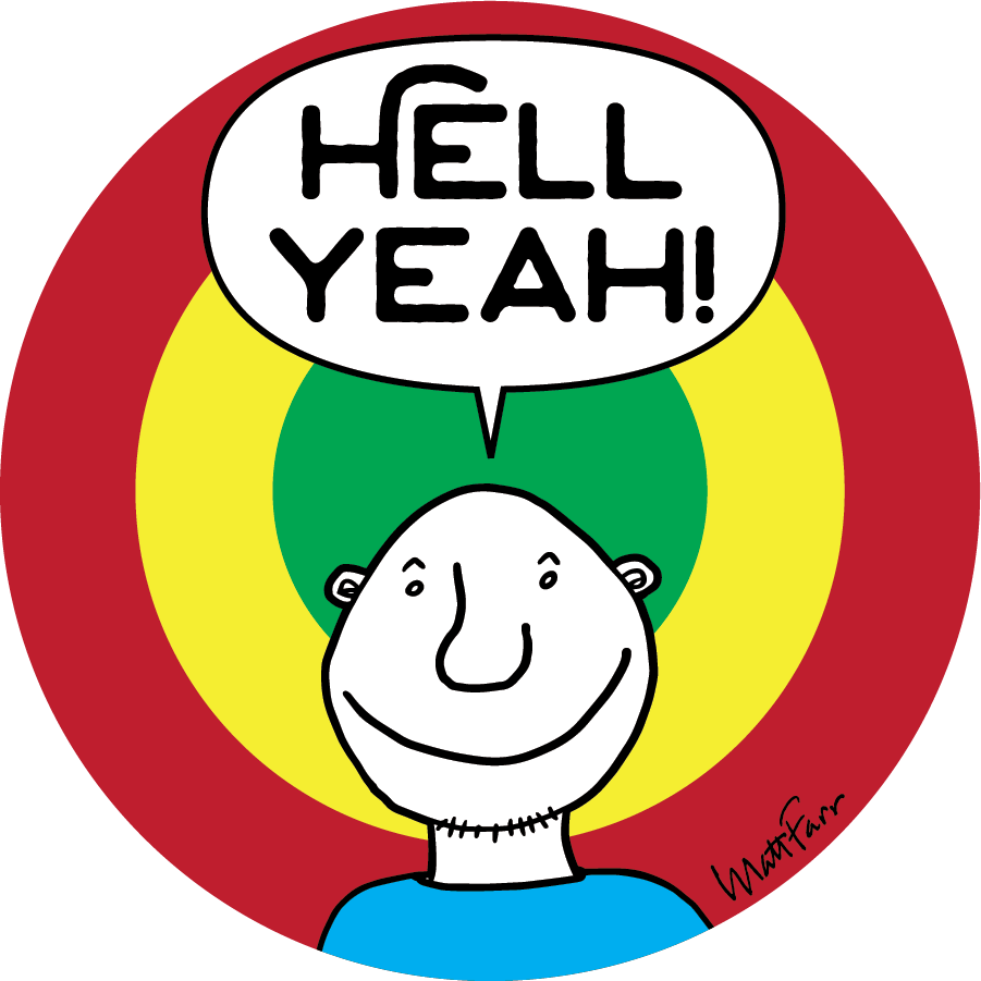 Hell Yeah Original Dude Sticker Hell Yeah Forever