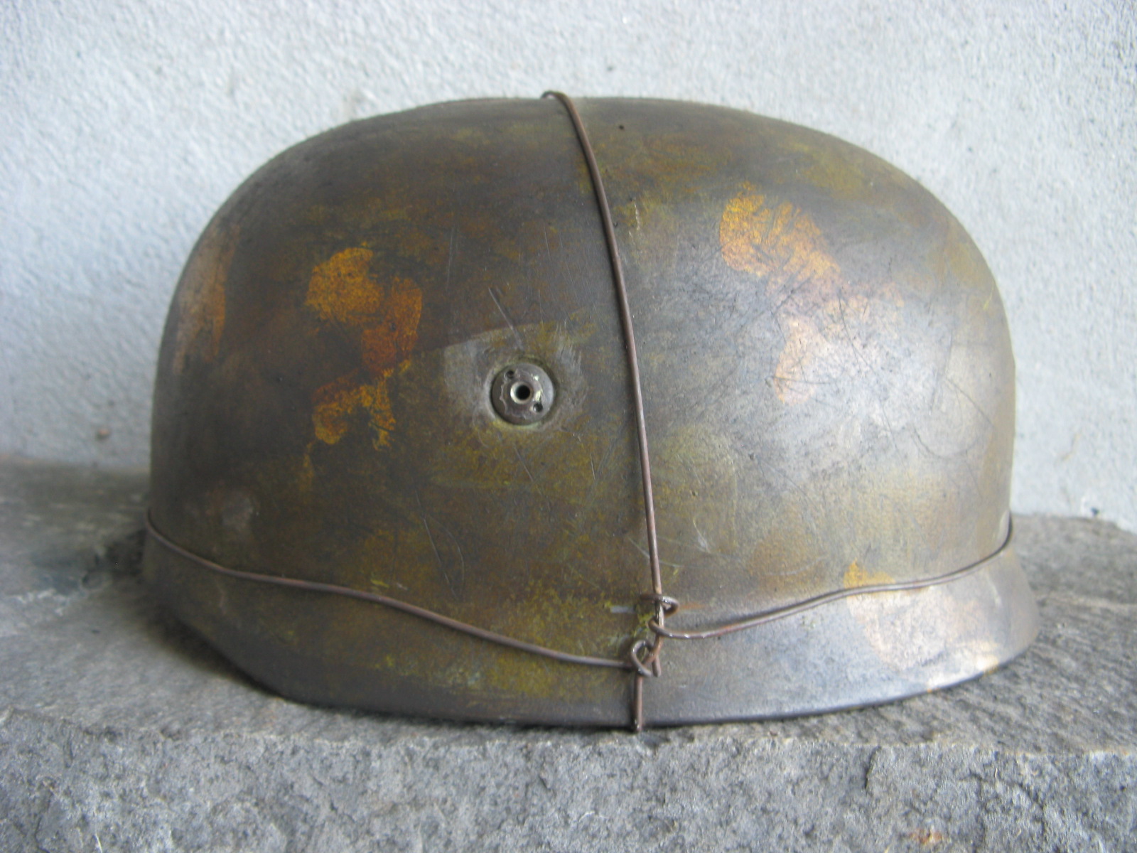 M38 NORMANDY SPRING CAMO FALLSCHIRMJAGER HELMET (Restored) HELMETS OF WAR