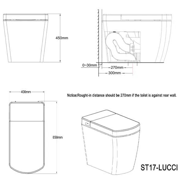 Lafeme Bidet Lucci Electric Luxury Smart Toilet Suite White
