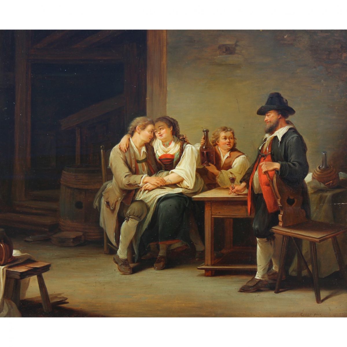 Monumental 18th C. French Painting of Cherubs Helmuth Stone Gallery