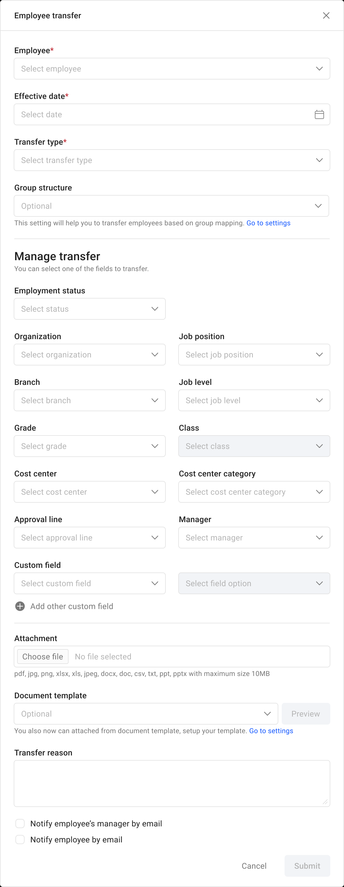 How to Integrate Employee Transfer Data with Document Templates