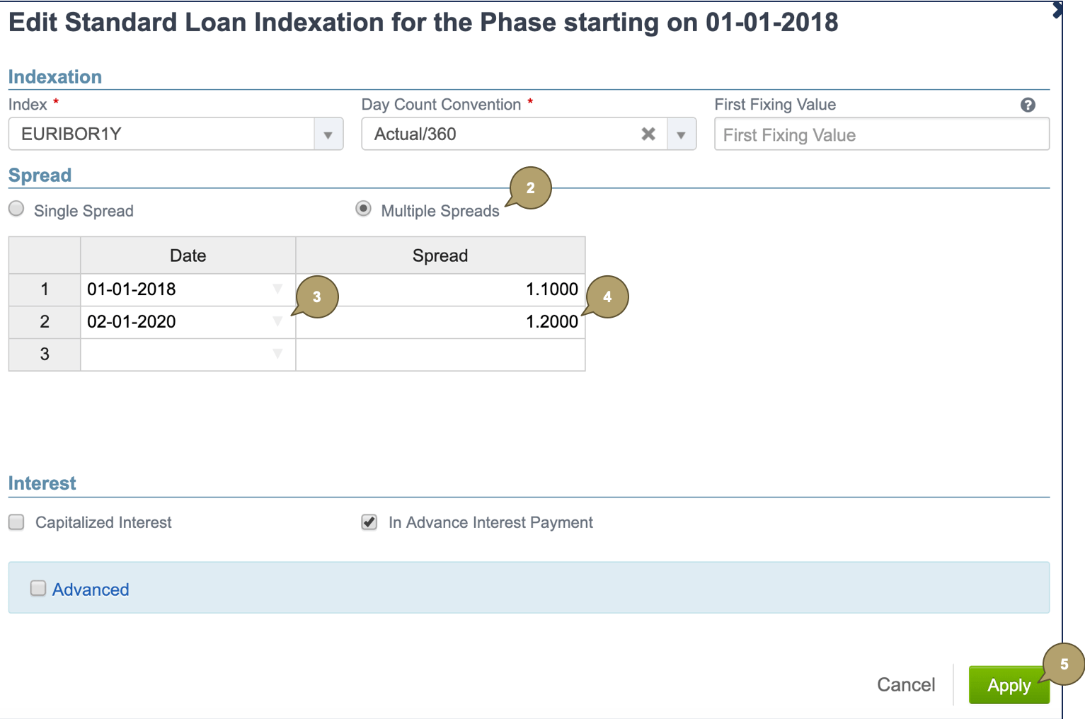 Apply Multiple Spreads to a Transaction Finance Active