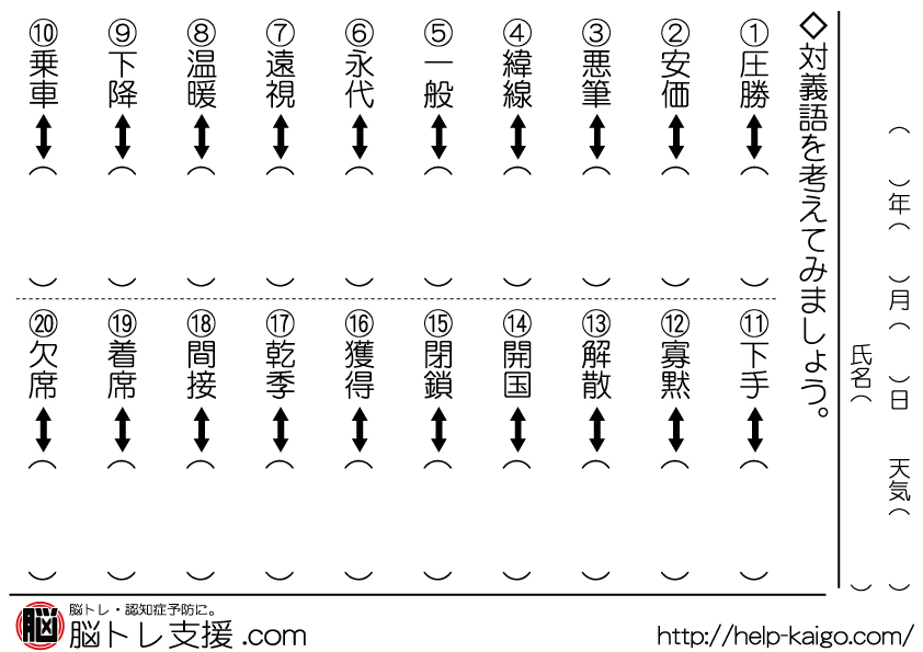 対義語 Opposite (semantics) JapaneseClass.jp