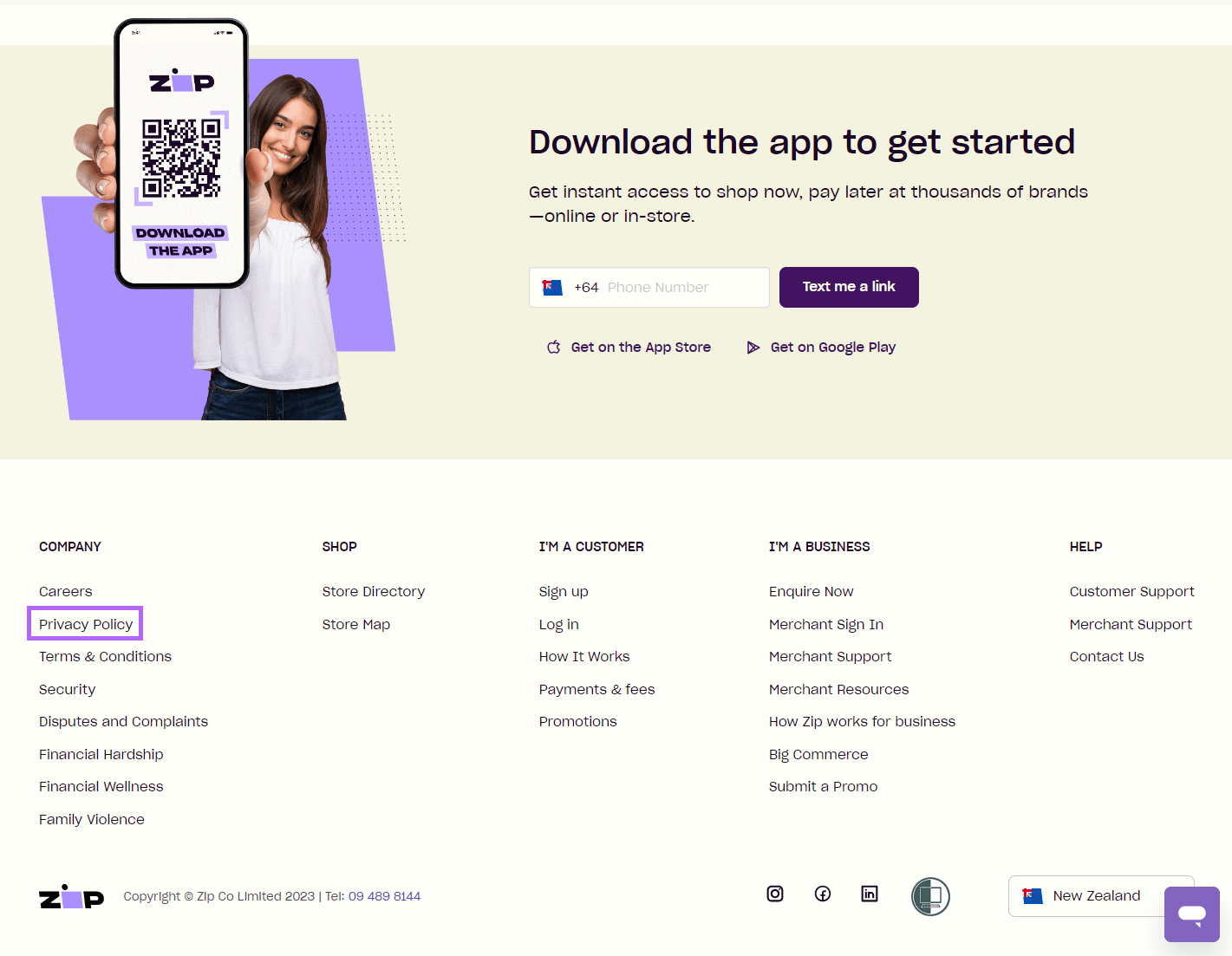 Where can I find Zip's Privacy Policy? Zip Co NZ