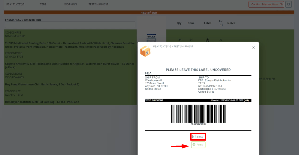 24. How to Print Pallet Labels 2D Workflow