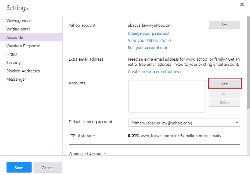 Yahoo Email Settings
