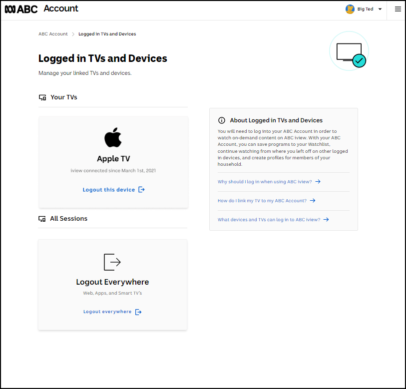 How do I unlink my TV from my ABC Account? ABC Help Australian