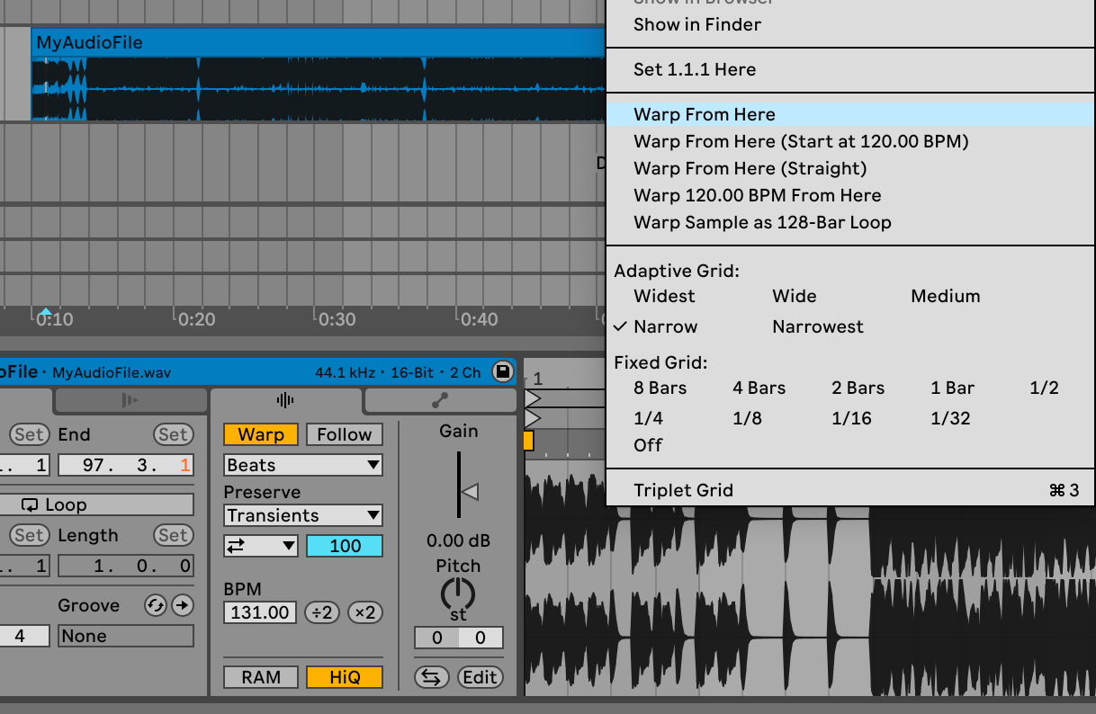 AutoWarp in Live 11.3 or later Ableton