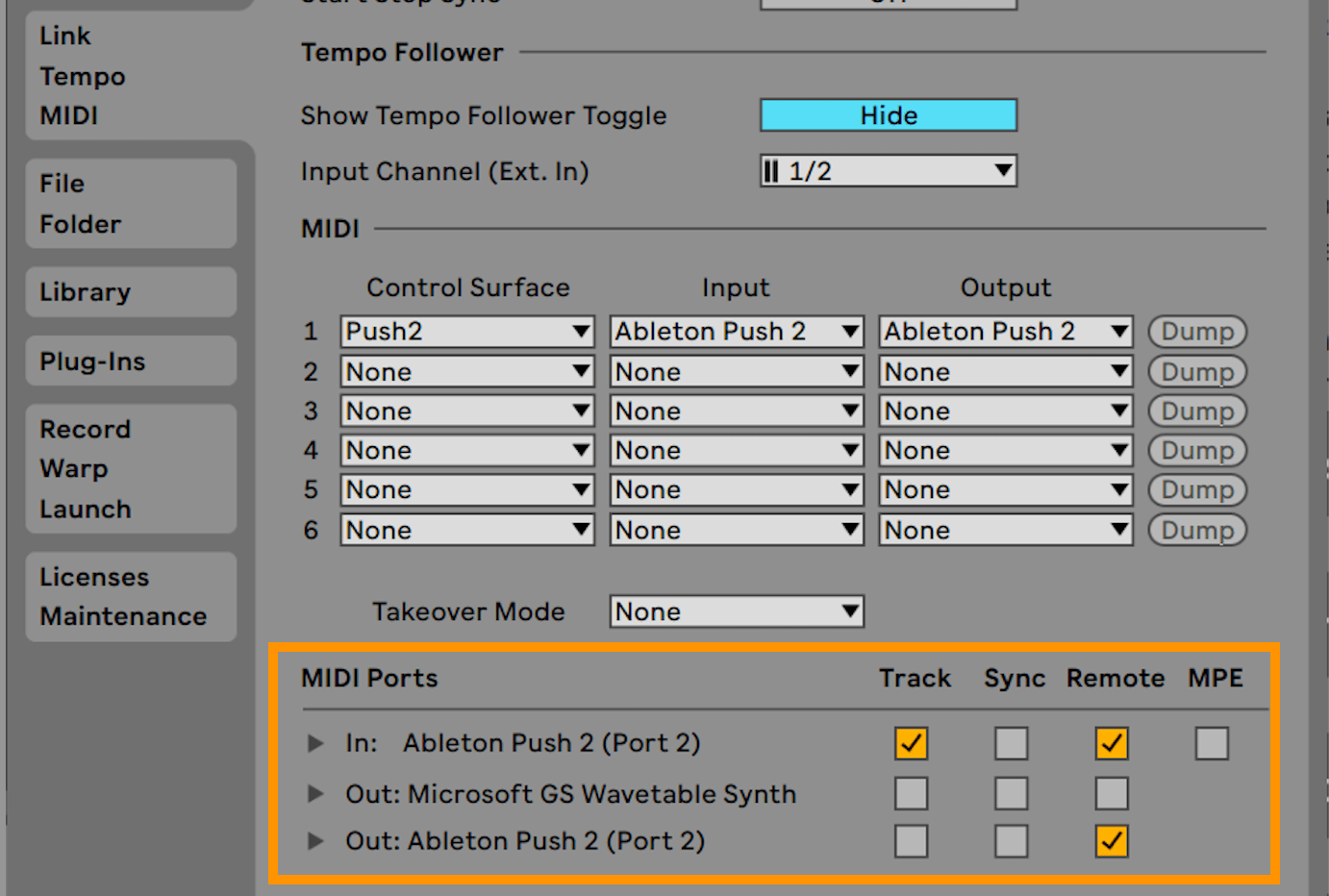 Push User Mode for custom MIDI mappings Ableton