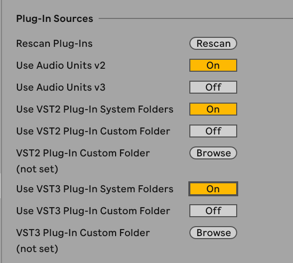 VST/AU plugin doesn't appear in Live's Browser Ableton
