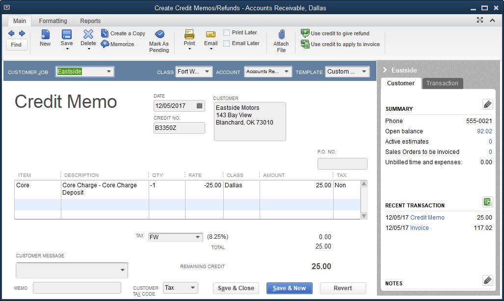 How to Create and Track Customer refundable charges on sales orders.