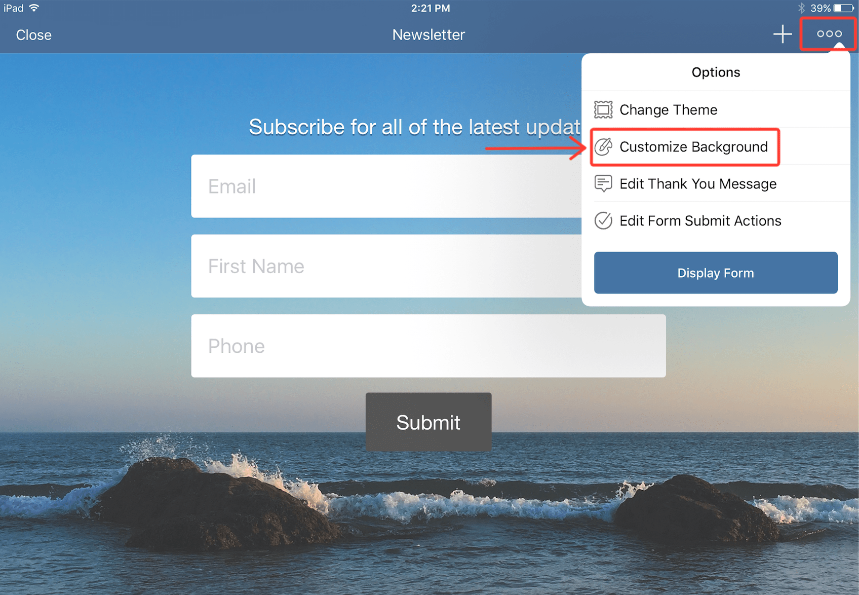 Create forms for iPad eduConverse