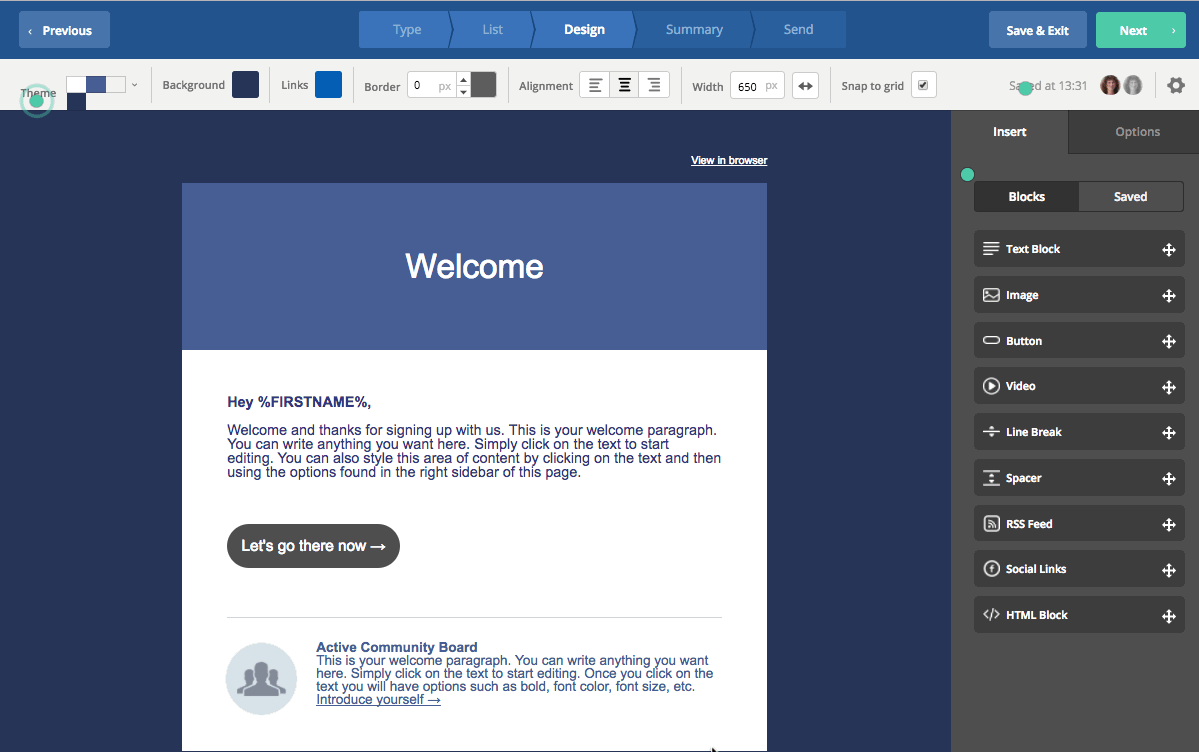 Snap to grid ActiveCampaign Help Center