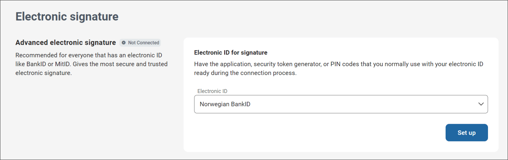 Set up Advanced electronic signature Admincontrol Help Centre
