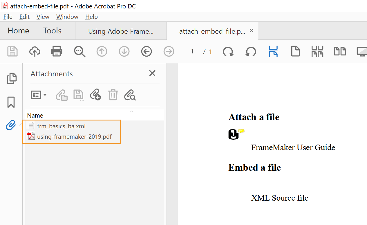 Attach or embed files