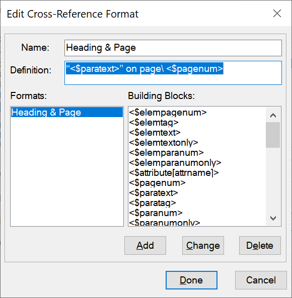 Manage CrossReferences