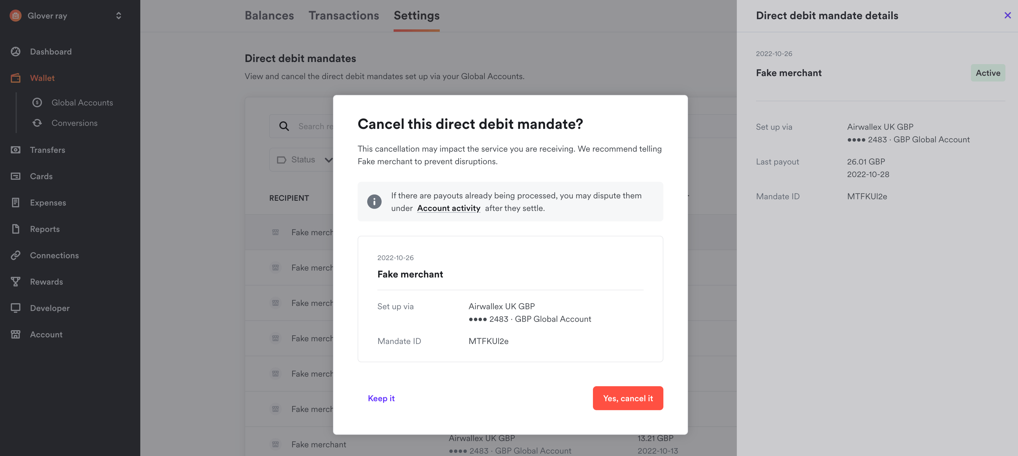 How to cancel Direct Debit Payouts Airwallex Help Centre