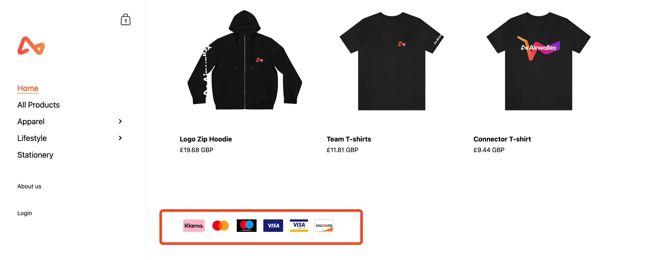 How can I showcase the payment methods I accept on my Shopify Store