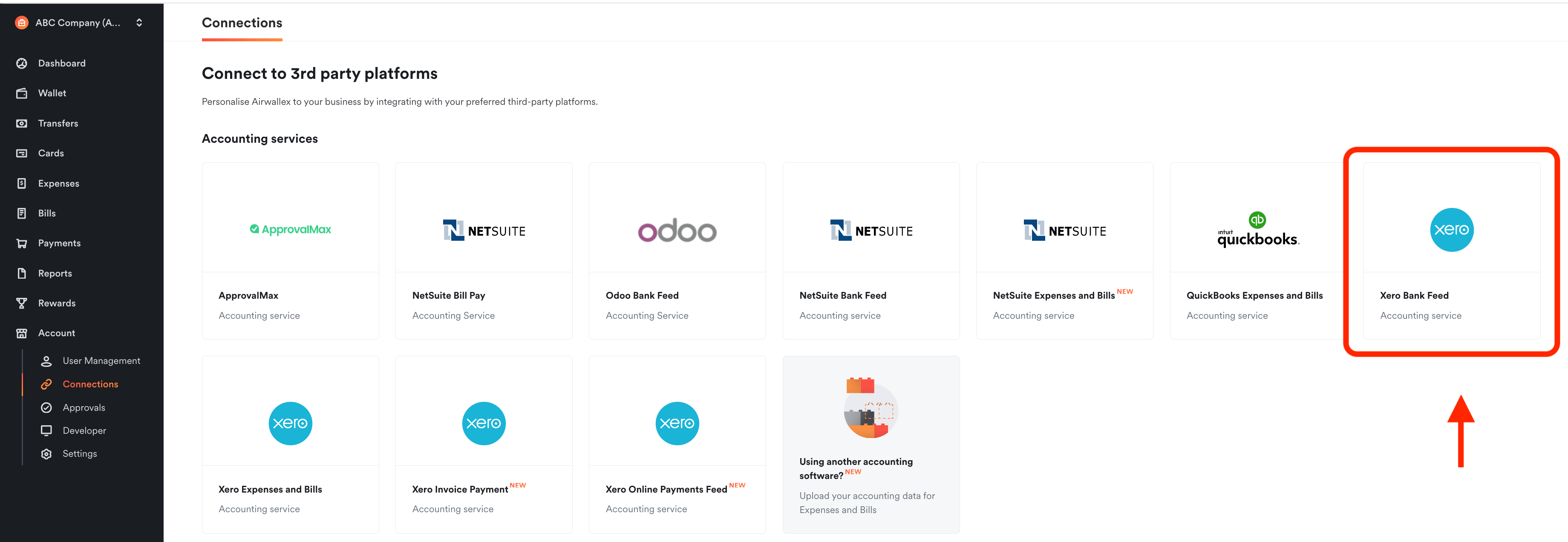 How do I set up my Xero Bank Feed? Airwallex Help Centre