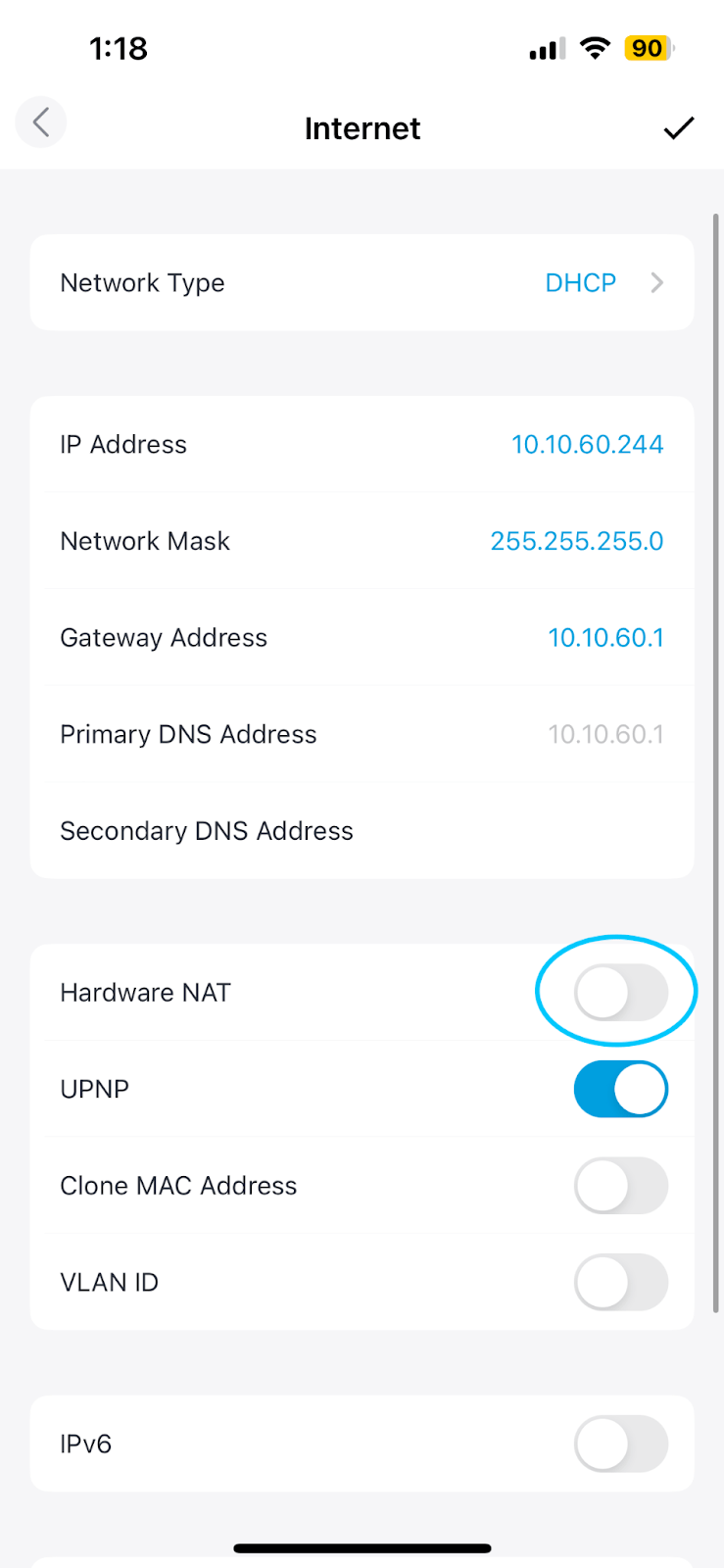 Enabling Hardware NAT AmpliFi
