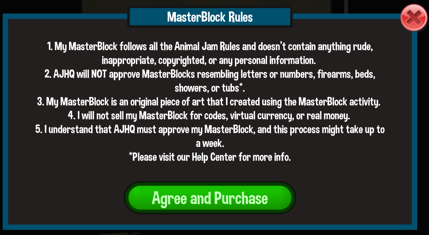 What if a Masterpiece or Masterblock is inappropriate? Animal Jam