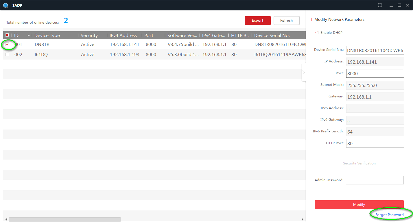 ANNKE VISION Reset Admin Password on Annke System via SADP Software