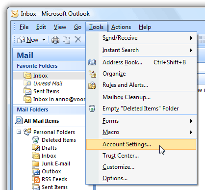 Hoe Kan Ik Mijn Mail Instellen In Outlook 2007? – Antagonist Help
