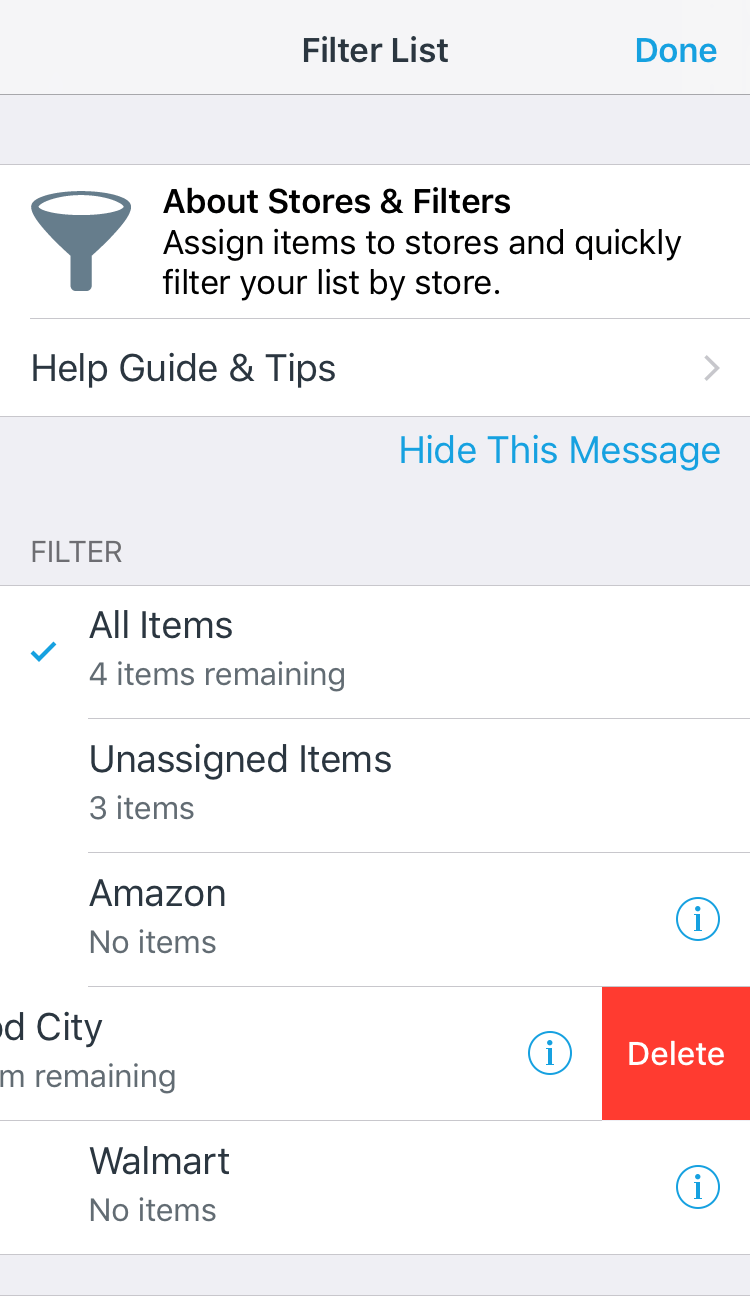 How do I delete a filter? AnyList Help
