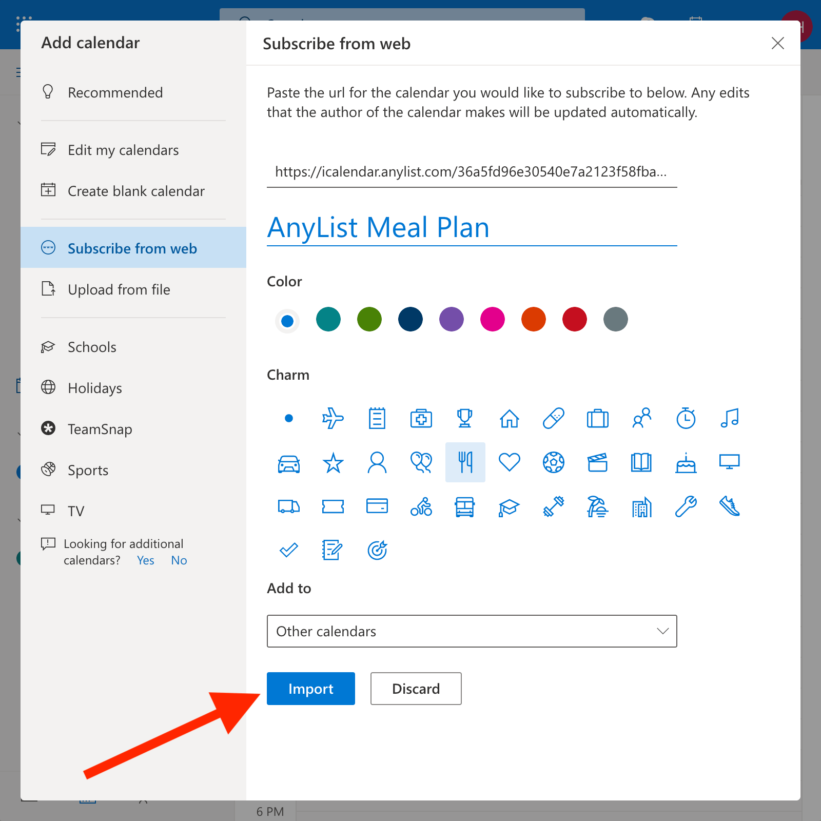 Viewing Your Meal Planning Calendar in Microsoft AnyList Help