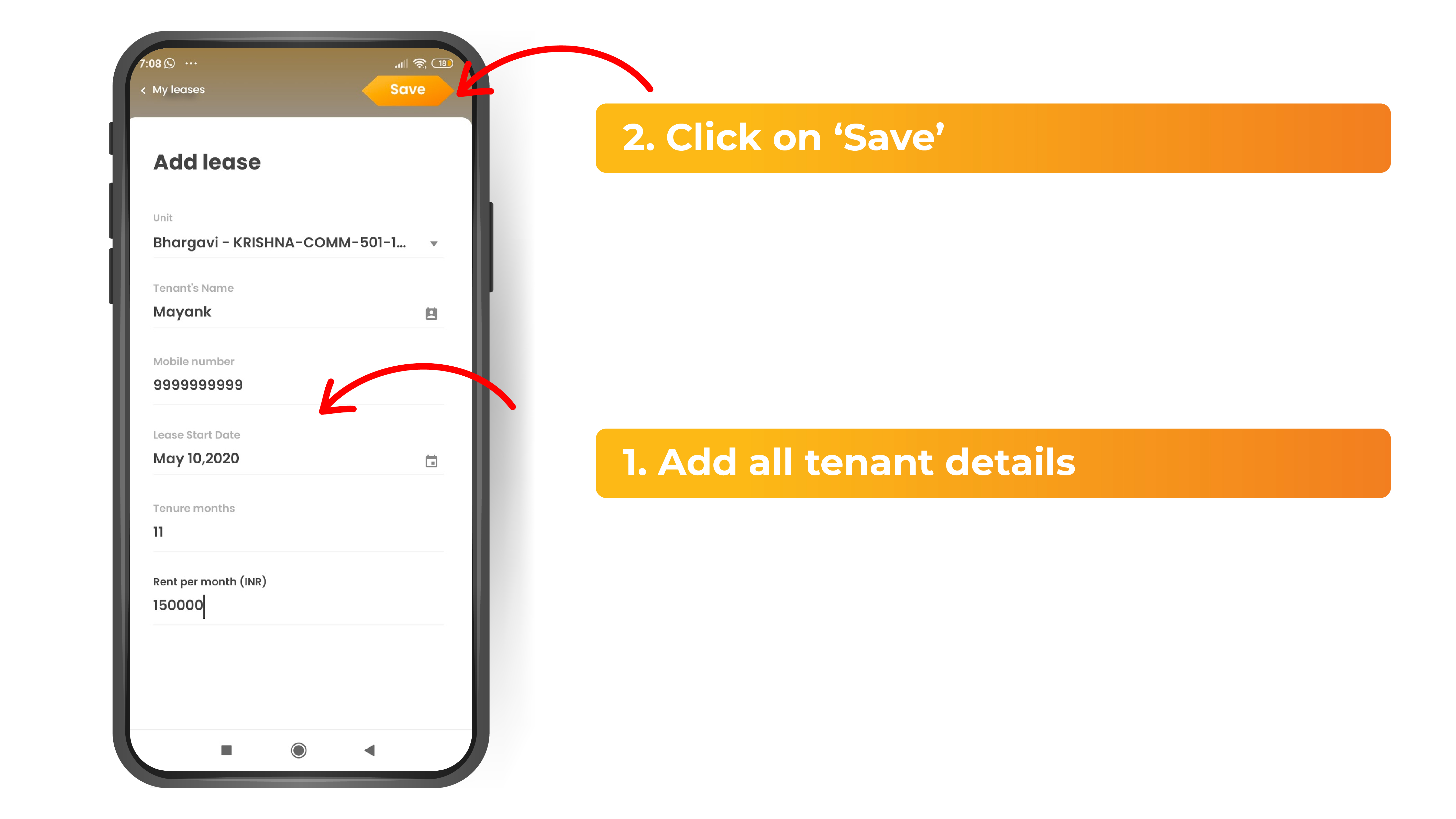 How to Add a Lease for Your Unit on App