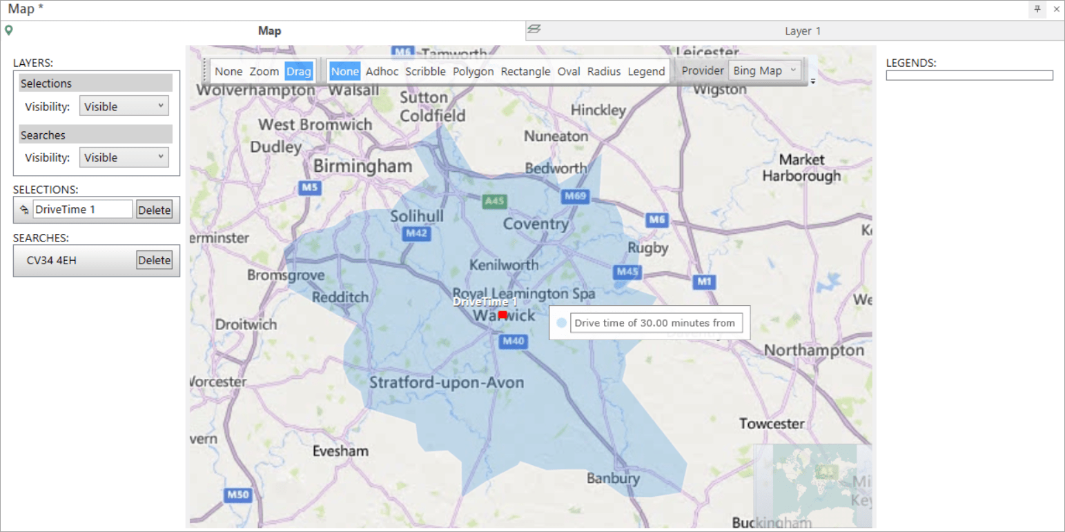 Bing Maps DriveTime Calculations
