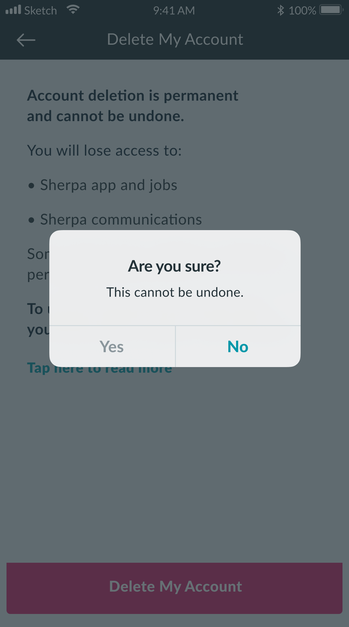 Deleting Your Sherpa Account Sherpa Drivers