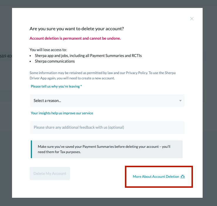 How Do I Delete my Sherpa Driver Account? Sherpa Drivers