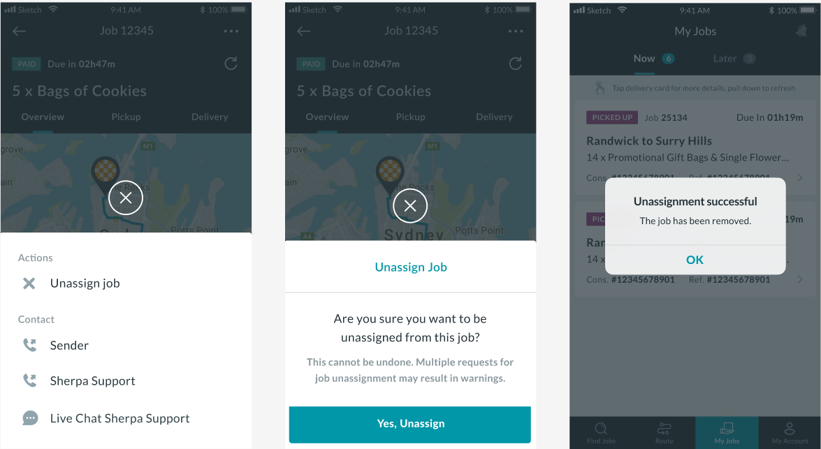 Unassigning Deliveries HowTo Guide for Drivers Sherpa Drivers