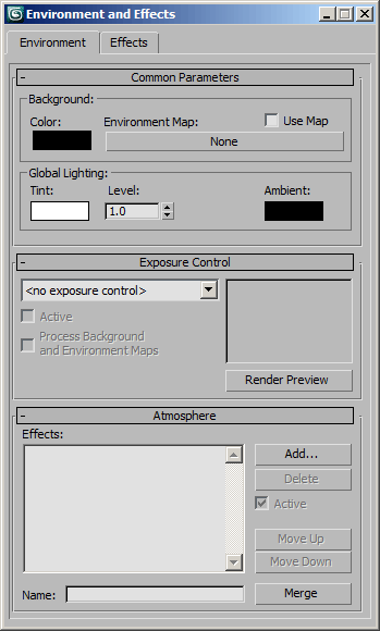 3ds Max 2017 Help Environment And Effects Dialog