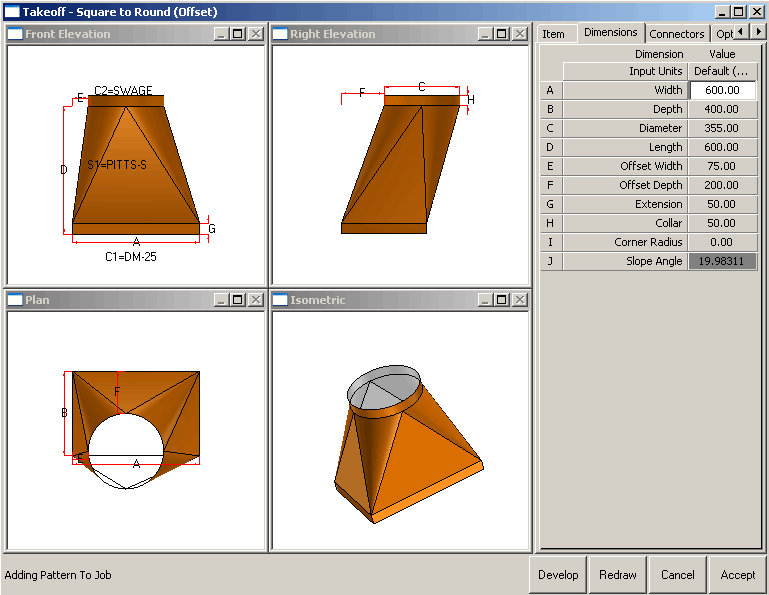 Square to Round Pattern