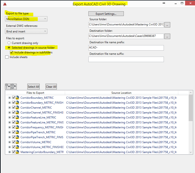 Batch conversion of drawings to DGN