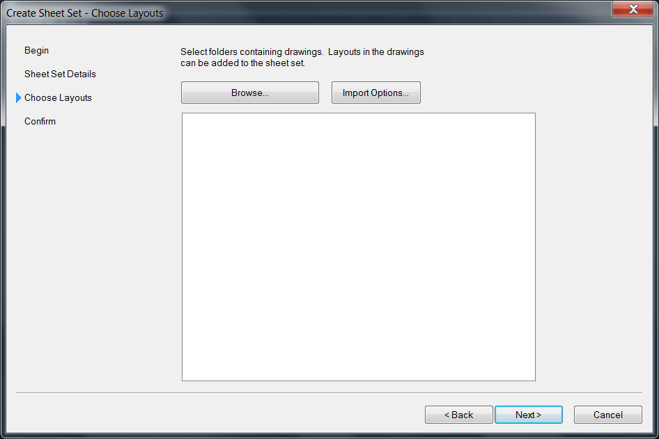 Cannot import layouts from drawing into sheet set in AutoCAD