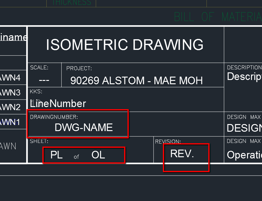 Gli attributi non verranno compilati nel cartiglio di un disegno