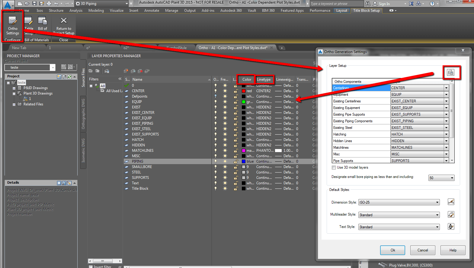 How to change the default settings for layer colors and of
