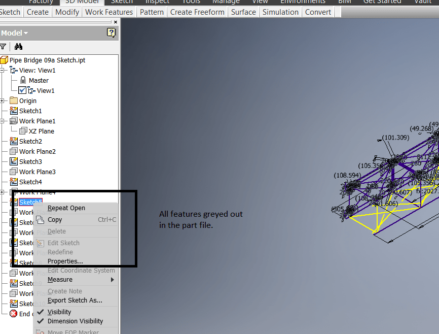 Unable to edit any features or sketches in Inventor part