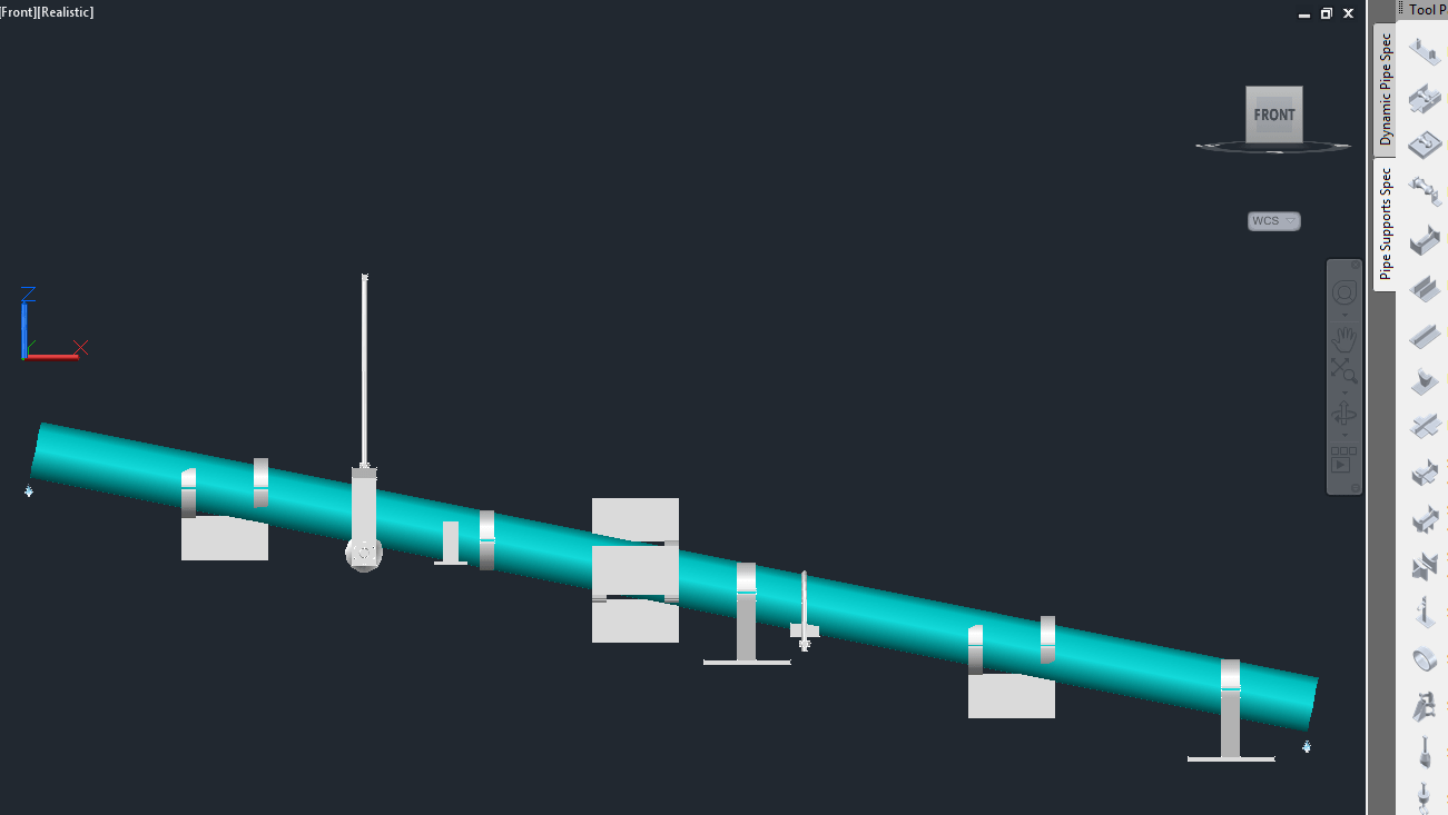 Support added to a sloped pipe does not align with the pipe in AutoCAD