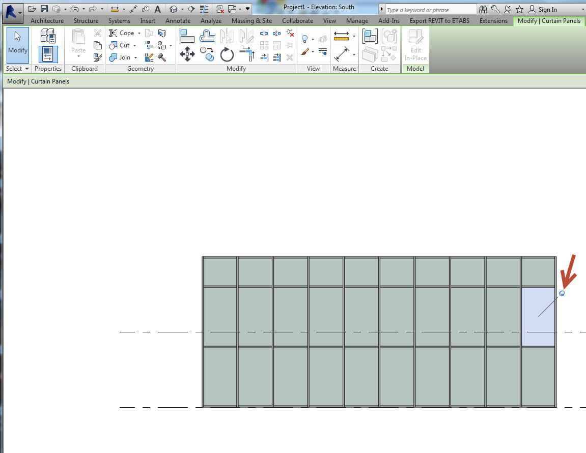 Revit에서 커튼월 패널을 제거하는 방법