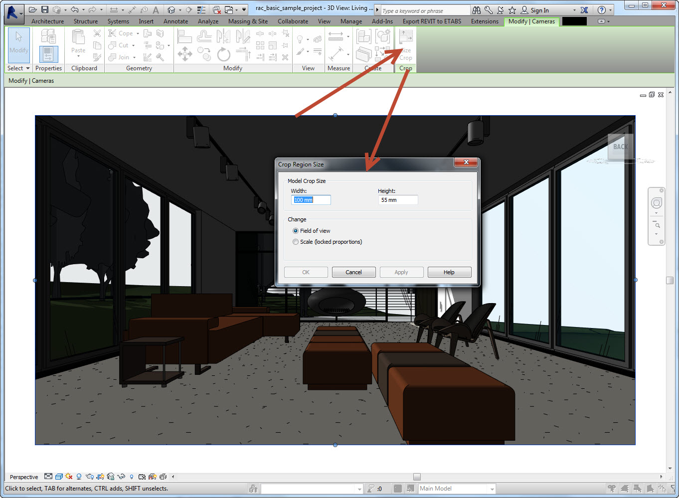 How to change Revit Render exported size