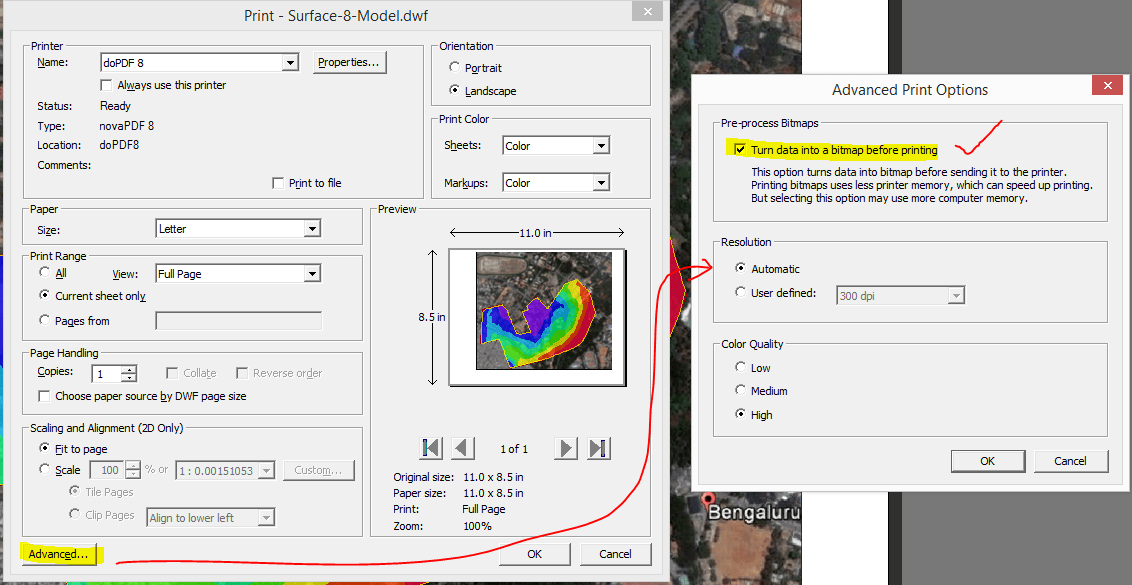 Plotting transparent surface with 2D elevation banding assigned shows