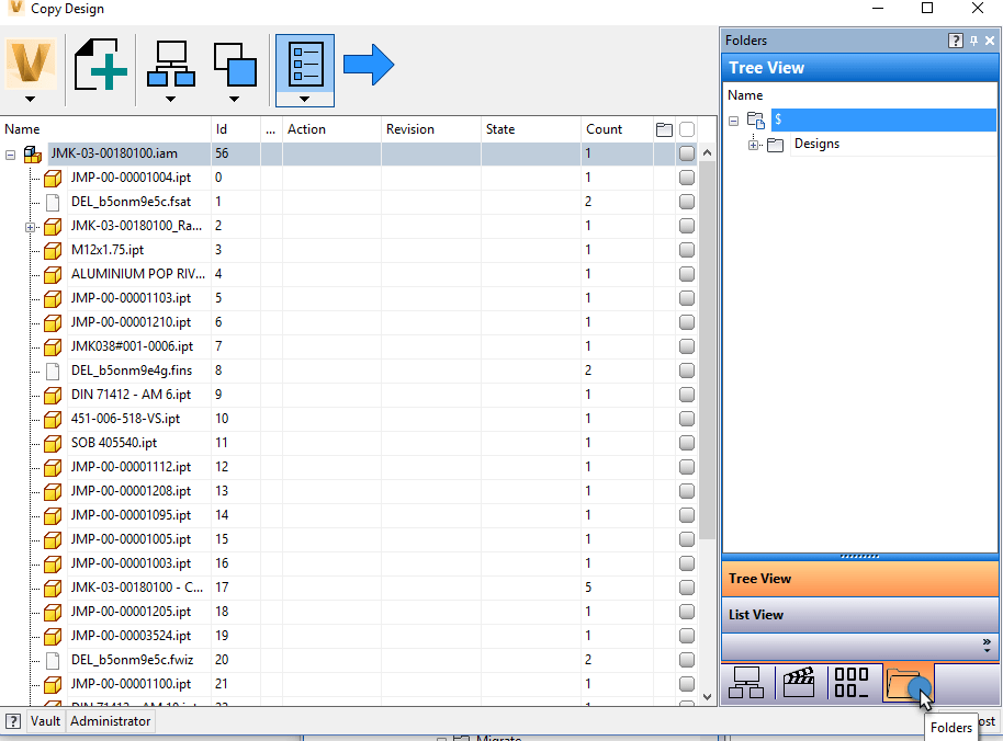 How to copy a designs entire folder hierarchy structure to another