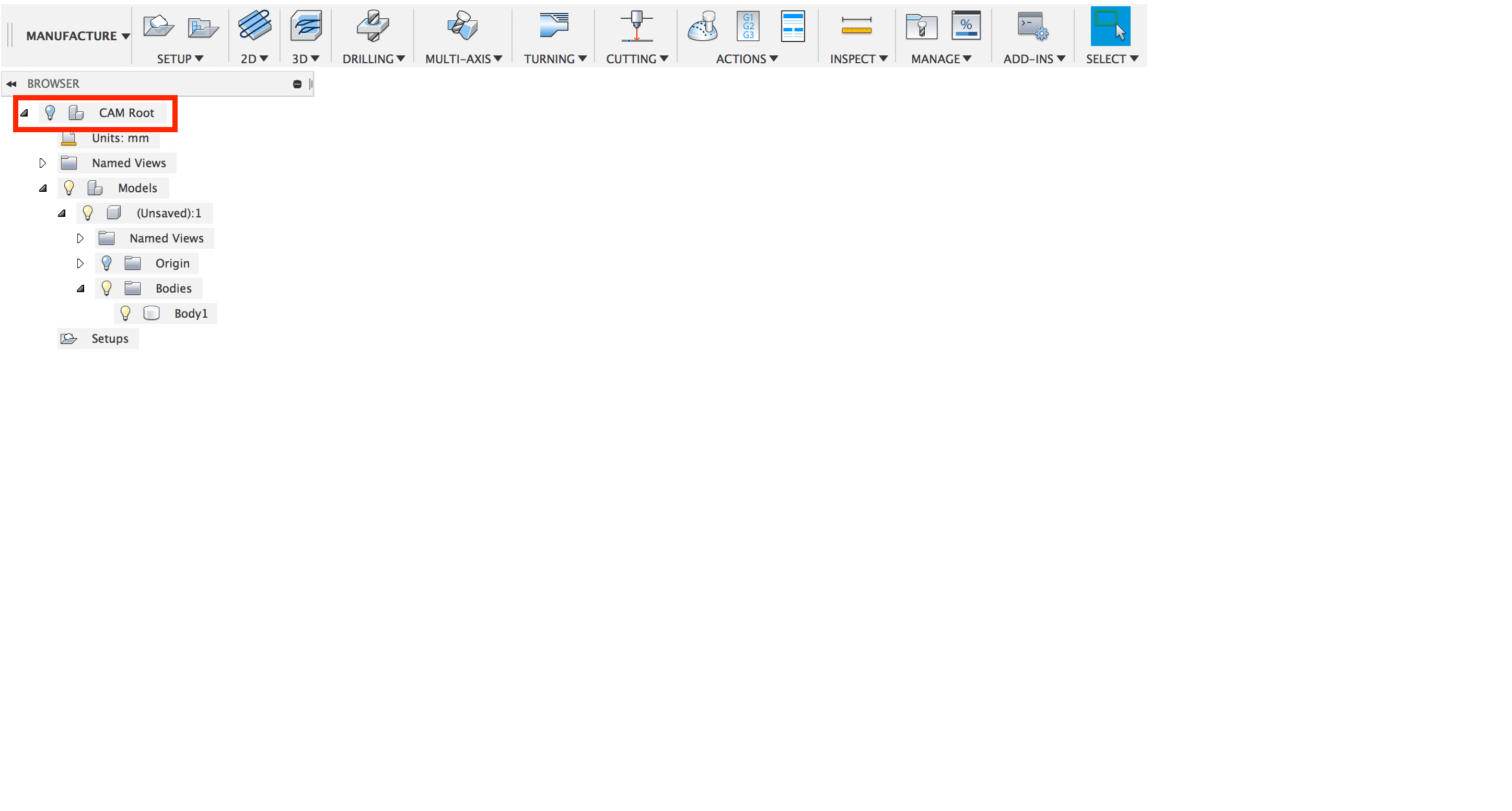 The model is not displayed when entering the Manufacture workspace in