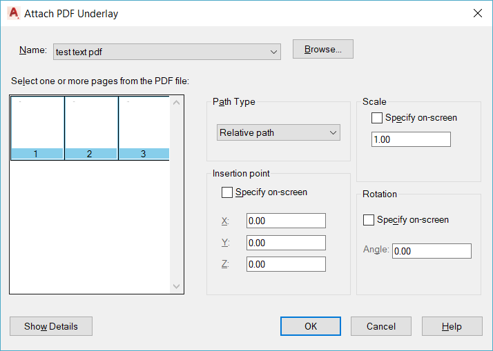 Import multipage PDF in AutoCAD products
