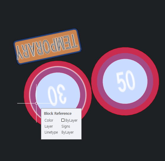 Text in the block reference either not visible or displaying wrong